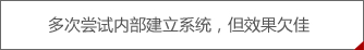 多次尝试内部建立系统，但效果欠佳
